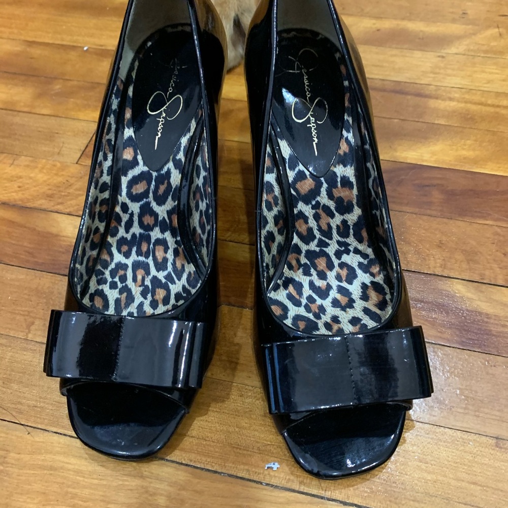 Jessica Simpson Black Open toe Stiletto heel Shoes Size 10